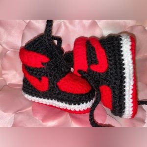 Handmade crocheted Jordan’s 1 shoes